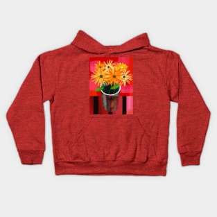 Vase of Yellow and Orange Flowers Kids Hoodie